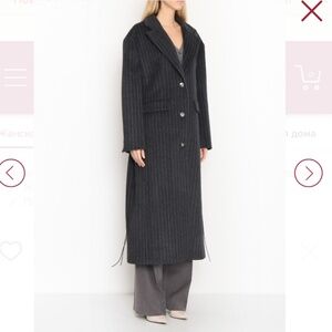 Pinstripe Trench Coat Dark Grey in S/M